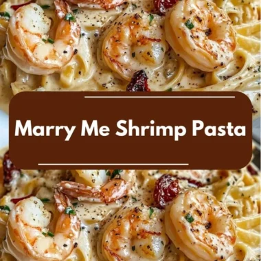 Creamy Marry Me Shrimp Pasta in a white bowl garnished with herbs