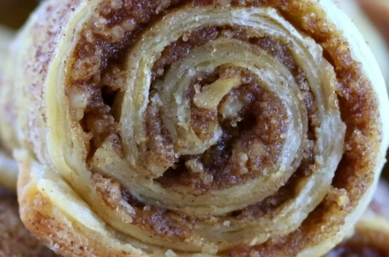 Brown Sugar and Walnut Rugelach pastry on a wooden table