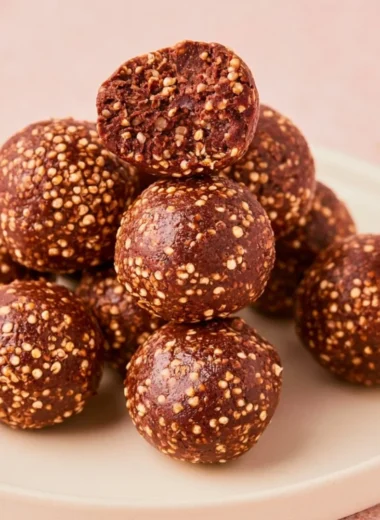 Delicious Chocolate Peanut Butter Quinoa Crunch Bites for a healthy snack