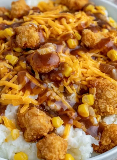 Delicious homemade Copycat KFC Bowls served in a bowl