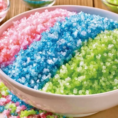 Delicious homemade Pop Rocks candy popping on the surface.