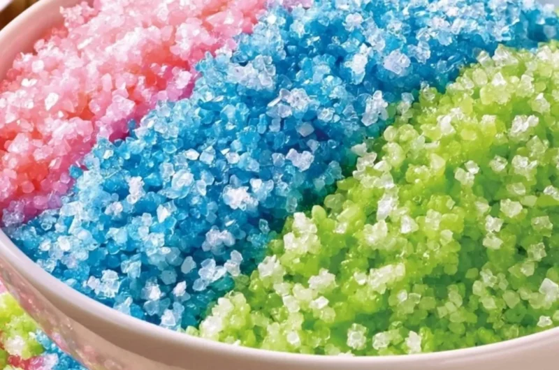 Delicious homemade Pop Rocks candy popping on the surface.