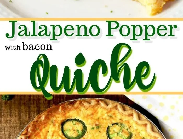 Delicious jalapeno popper quiche served warm on a plate