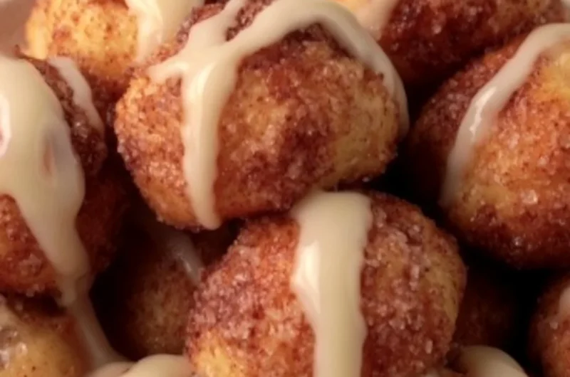 Delicious quick cinnamon roll bites fresh out of the oven