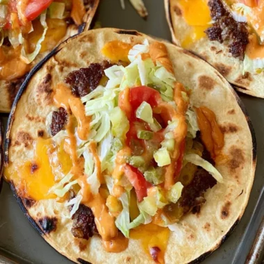 Delicious smash burger tacos served on a plate