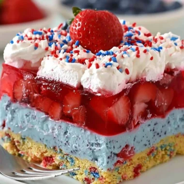Delicious Summer Berry Dessert Lasagna with fresh fruits and creamy layers