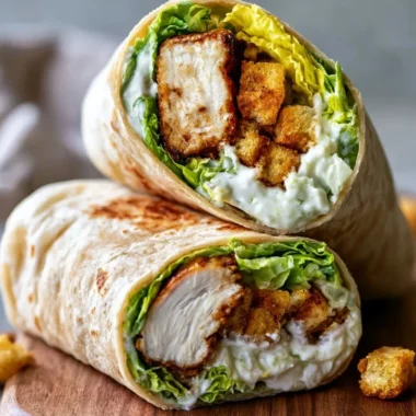 Delicious Chicken Caesar Wraps ready to enjoy, featuring crispy chicken and creamy dressing.