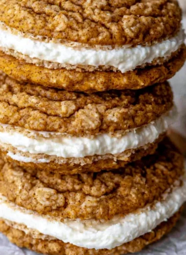 Cozy pumpkin oatmeal cream pies with creamy filling and warm spices
