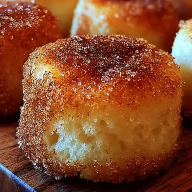 Indulgent cinnamon sugar biscuit bites on a plate