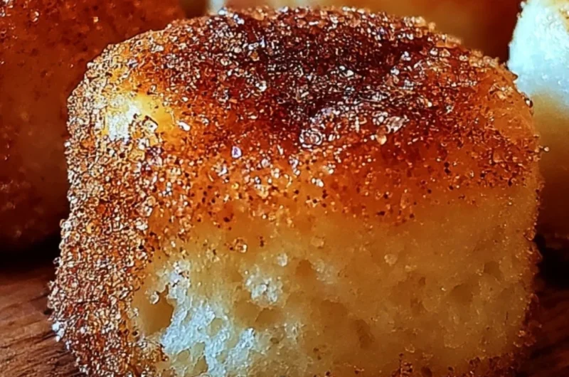 Indulgent cinnamon sugar biscuit bites on a plate