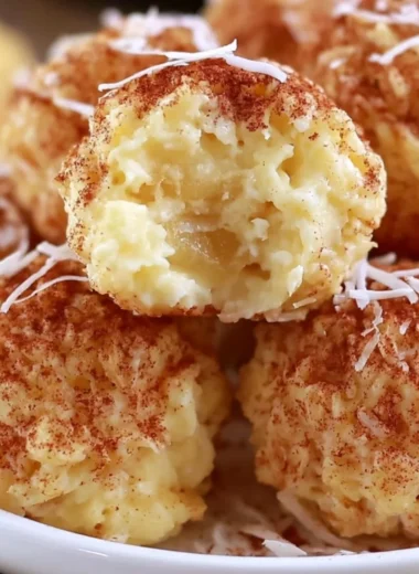 A bowl of Cinnamon Apple Cottage Cheese Bites topped with cinnamon and apple slices.